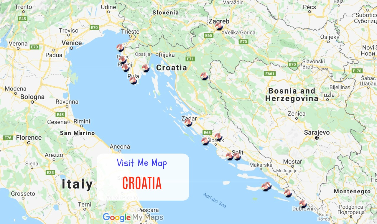 Visit Me Map: Croatia