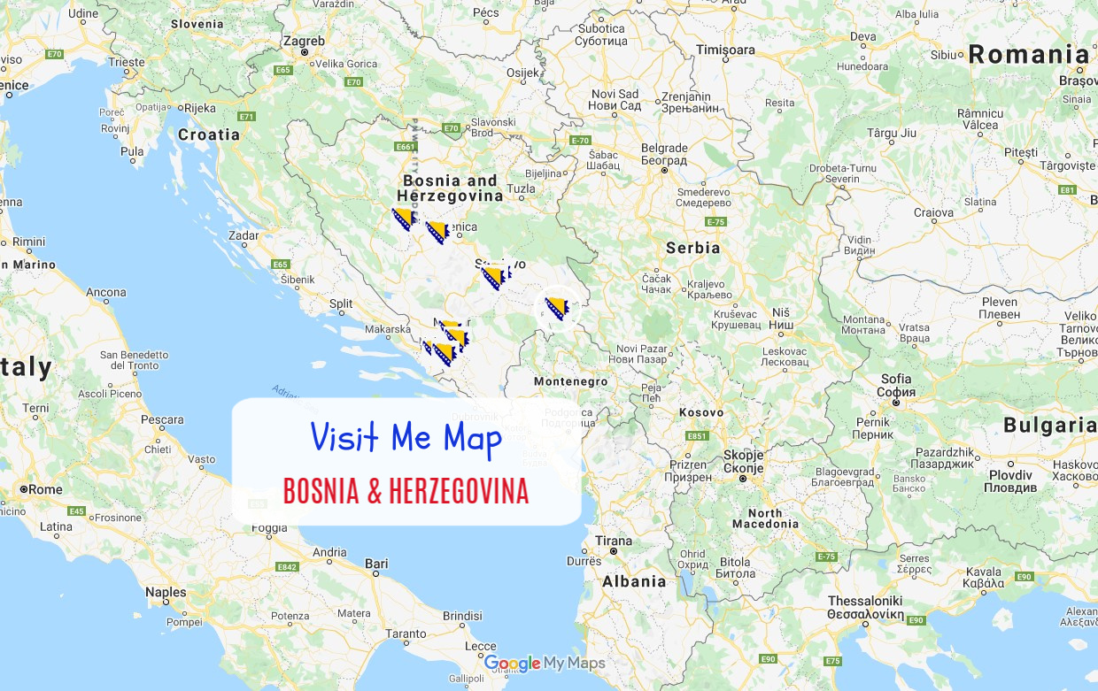 Visit Me Map: Bosnia and Herzegovina